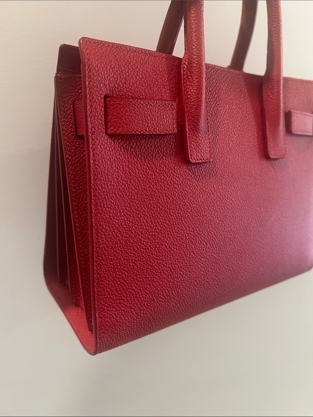 Saint Laurent/ YSL Sac de Jour nano size in Red Color - Picture 13 of 15